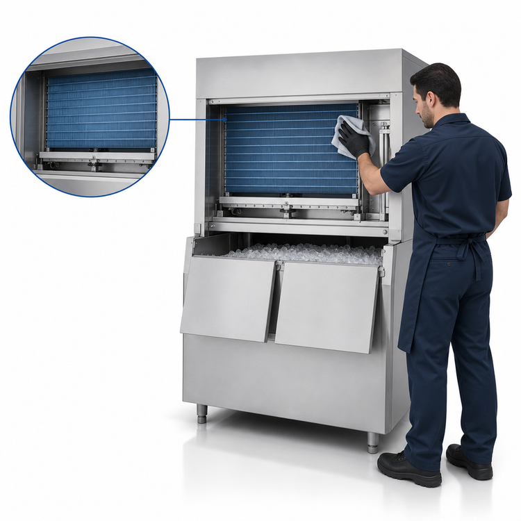 Product image #4 for Manitowoc Indigo NXT SpaceMaker Marine Dice Cube Ice Maker, 48 Inch Wide, Water-Cooled, Self-Contained