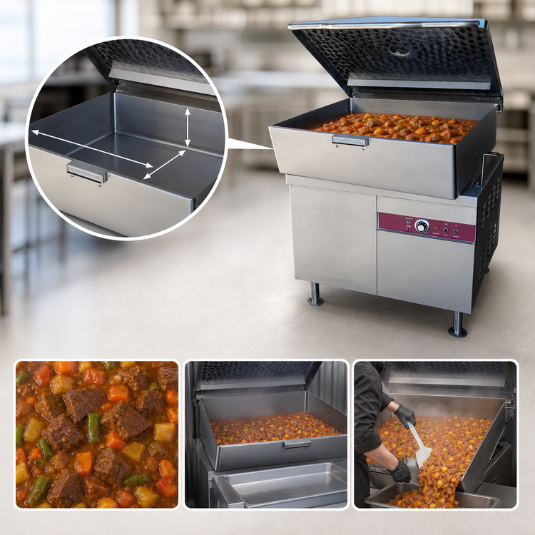 Product image #4 for Southbend Steam 30 Gallon Gas Tilting Skillet with Hydraulic Power Tilt and Cabinet Base