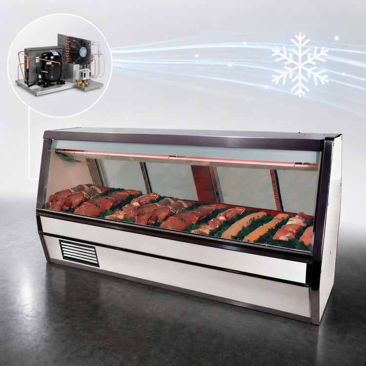 Product image #4 for Howard-McCray 40E Series 8-Foot Remote Full-Service Red Meat Service Case, Stainless Steel, LED