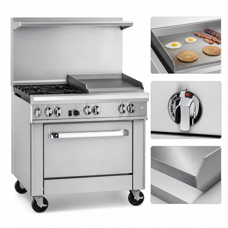 Product image #4 for Southbend Ultimate 36-Inch Gas Restaurant Range with 2 Star/Sauté Burners, 24-Inch Griddle, and Convection Oven