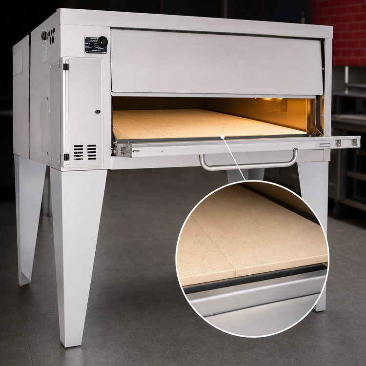 Product image #4 for Bakers Pride Super Deck Series Shallow Depth Gas Pizza Deck Oven with 45-Inch x 24-1/2-Inch Ceramic Deck, Single Chamber