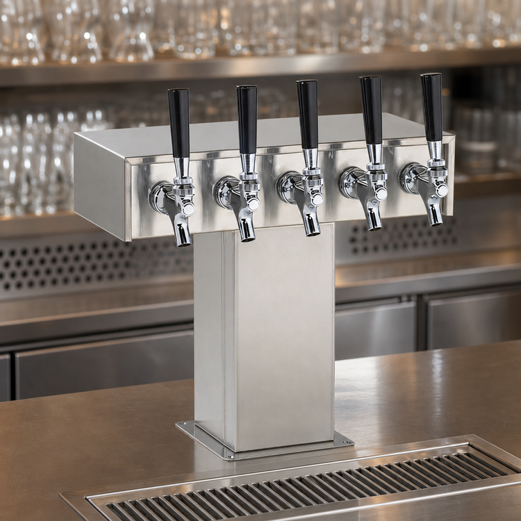 Product image #4 for Perlick 5-Faucet Stainless Steel Tee Tower Beer Dispensing Kit