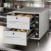 Thumbnail image #5 for Omcan USA Narrow Freestanding 2-Drawer Stainless Steel Warming Drawer