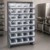 Thumbnail image #4 for Quantum Sloped Single-Sided Steel Pick Rack with 8 Shelves and 32 Clear Bins