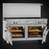 Thumbnail image #4 for Southbend Ultimate 60-Inch Gas Restaurant Range with 2 Convection Ovens and 9 Open Burners