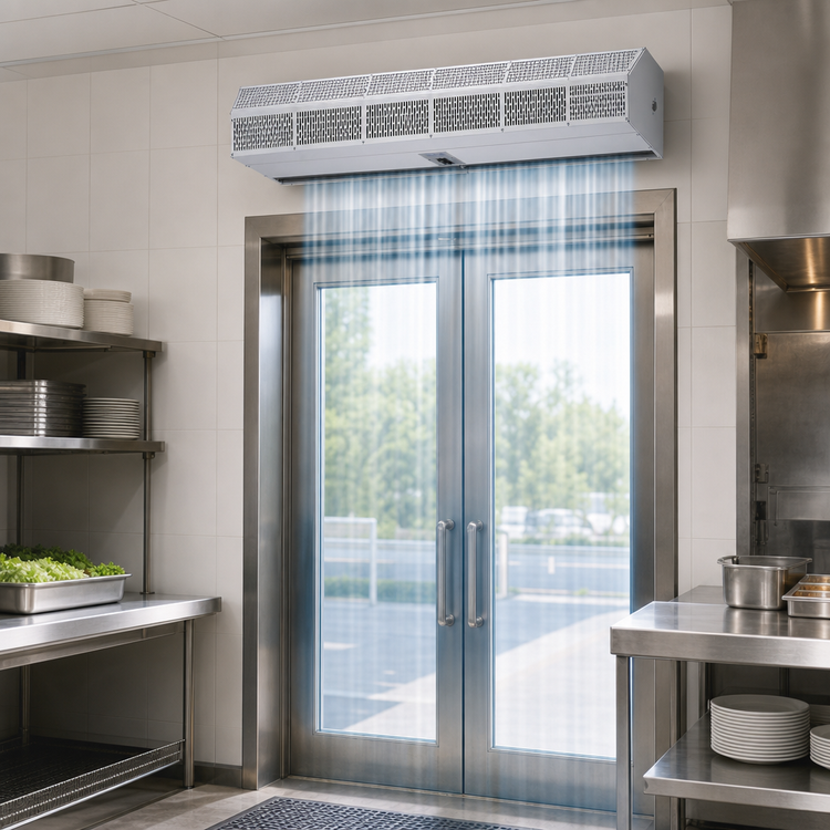 Product image #4 for Berner Commercial Low Profile 8 48-Inch Ambient Air Curtain, Unheated, 1/5 HP, 120V, Wall/Top Mount