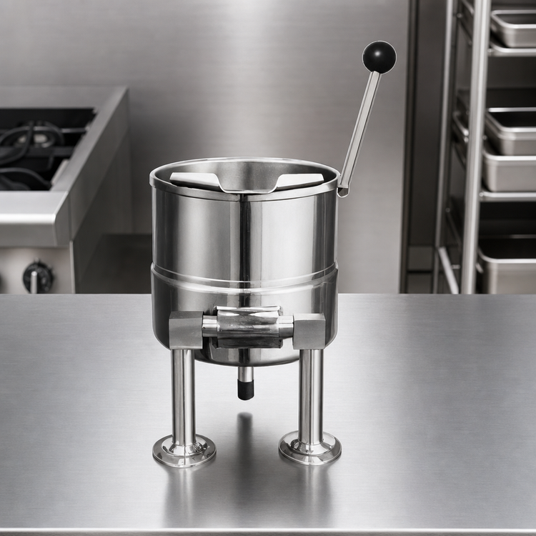 Product image #4 for Groen TDC/3-20 Direct Steam Tabletop Steam Kettle, 20 Quart, 2/3 Jacket, Hand Tilt