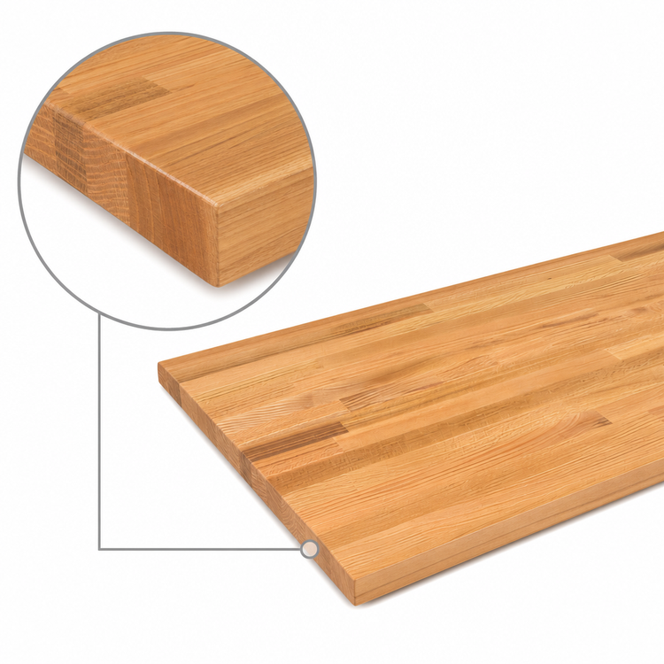 Product image #4 for John Boos Appalachian Red Oak Blended Rail Edge Grain Island Countertop, 144 x 48 x 1-3/4 Inch, Varnique Finish