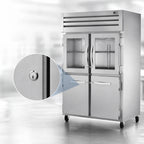 Thumbnail image #4 for True Mfg. - General Foodservice SPEC SERIES STA2R-2HG/2HS-HC Two-Section Reach-In Refrigerator with 2 Glass and 2 Stainless Steel Half Doors