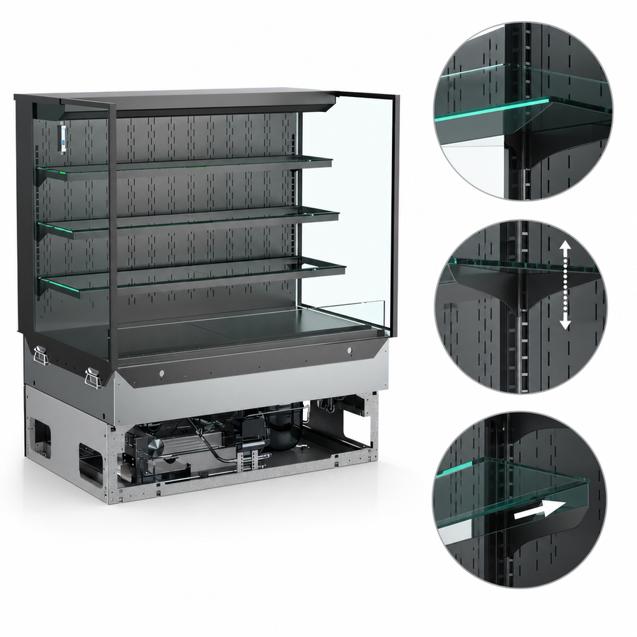 Three Adjustable Glass Shelves