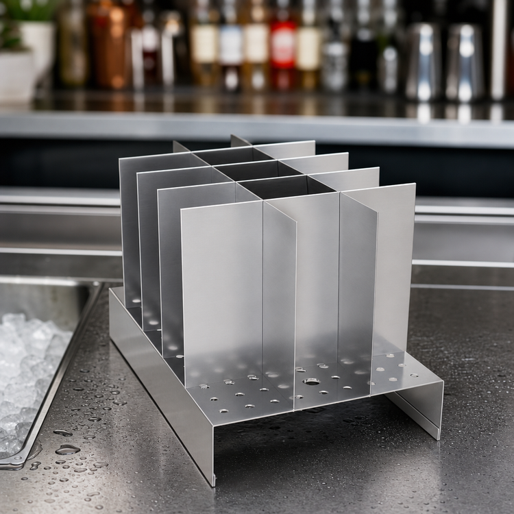 Product image #4 for Glastender BRM15 Stainless Steel 15-Bottle Mixology Bottle Rack for Ice Bins