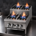 Thumbnail image #4 for Supreme 18-Inch Countertop Gas Step-Up Hotplate with 2 Open Burners and 2 Step-Up Open Burners