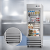 Thumbnail image #4 for KoolMore 29-Inch One-Section Glass Door Reach-In Refrigerator, 21 Cu. Ft., Bottom-Mount Self-Contained, Stainless Steel