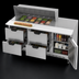 Thumbnail image #5 for Beverage-Air SPED72HC-18M-4 72-Inch Three-Section Mega Top Refrigerated Sandwich Prep Table with 4 Drawers, 1 Door, and 18-Pan Top