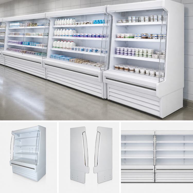 Product image #5 for Howard-McCray Ovation Series Remote Dairy Open Merchandiser with 3 Rows of LED Lighted Shelves, 75 Inch W x 72 Inch H
