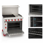 Thumbnail image #4 for American Range ARGF-36G 36-Inch Commercial Gas Range with 1-Inch Manual Griddle and Standard Oven, Stainless Steel