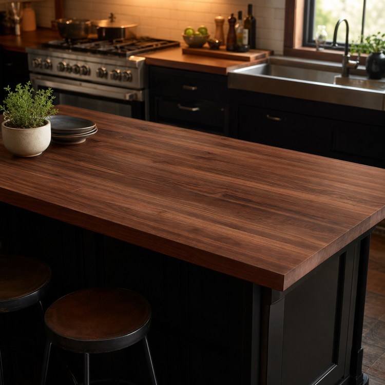 Product image #4 for Boos Block American Black Walnut Edge Grain Kitchen Countertop, 108 x 25 x 1-1/2 Inches