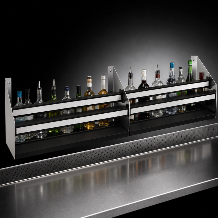 Product image #4 for Glastender Double 52-Inch Stainless Steel Underbar Speed Rail