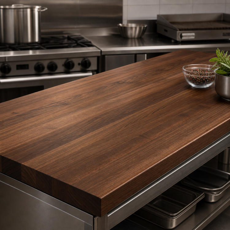 Product image #4 for Boos Block American Black Walnut Edge Grain Kitchen Countertop, 72 x 32 x 1-1/2 Inch, Varnique Finish