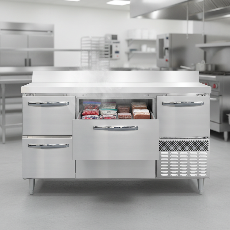 Product image #3 for Continental Refrigerator DFA60NSSBS-D Designer Line 60" Worktop Freezer with Drawers and Door