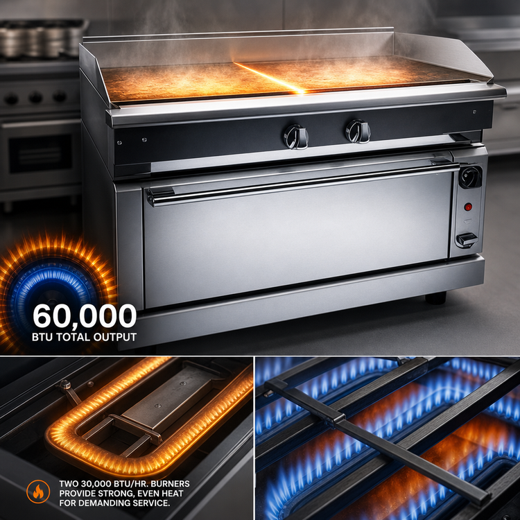 Product image #4 for Vulcan V Series 24-Inch Heavy Duty Thermostatic Gas Griddle Range with Cabinet Base