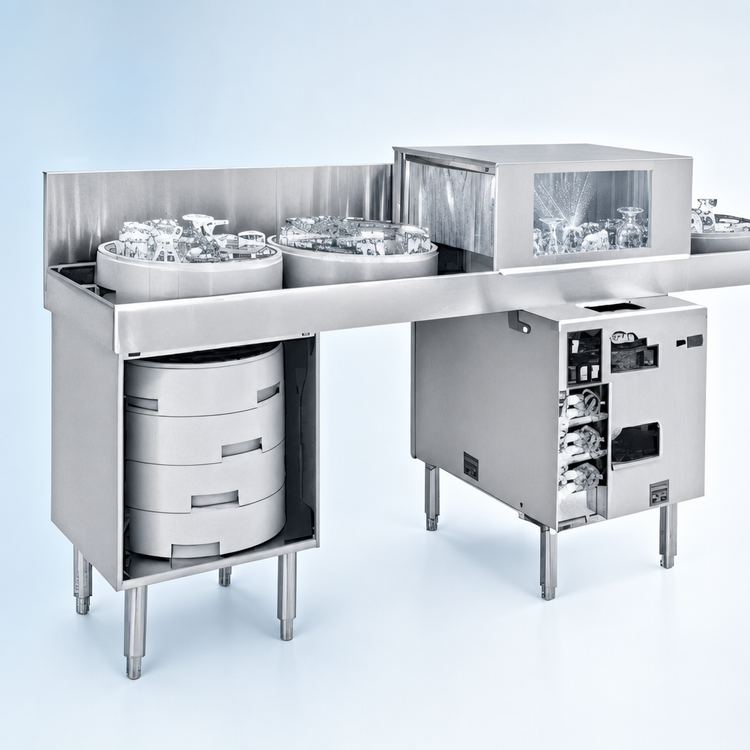 Product image #4 for Glastender GT-18+2-90L Side-to-Side Pass-Thru Glasswasher Station with Low-Temperature Chemical Sanitizing