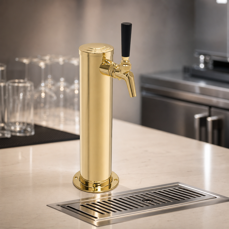 Product image #4 for Perlick Single-Faucet Air-Cooled Countertop Draft Arm, Tarnish-Free Brass