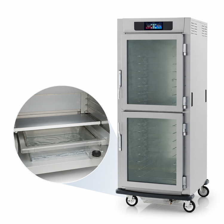 Product image #4 for Metro C5 9 Series Full-Height Mobile Controlled Humidity Heated Holding and Proofing Cabinet with Glass Dutch Doors and Universal Wire Slides