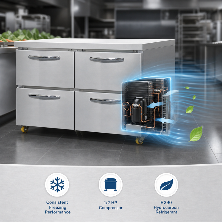 Product image #4 for Continental Refrigerator SWF48N-U-D 48" Two-Section Four-Drawer Undercounter Freezer with Hydrocarbon Refrigerant