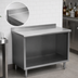 Thumbnail image #4 for Spec-Master 48-Inch x 30-Inch Stainless Steel Underbar Work Table with Cabinet Base and Open Front