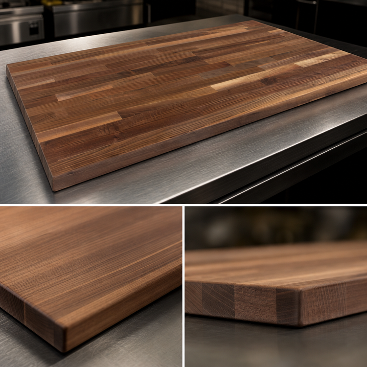 Product image #4 for John Boos Boos Block American Black Walnut Blended Edge Grain Kitchen Countertop, 144 x 36 x 1-1/2 Inch, Penetrating Oil Finish