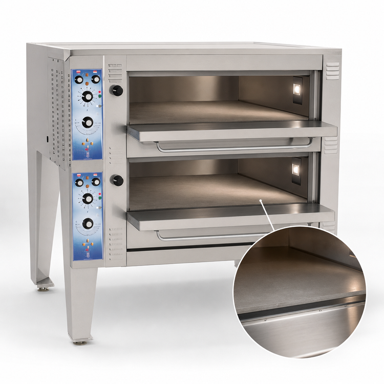 Product image #4 for Bakers Pride Super Deck Series EB-2-8-3836 Double Deck Electric Bake Deck Oven, 38" x 36" Cavities, 16 kW, 30" Legs