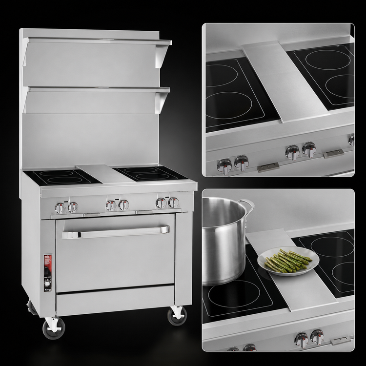 Product image #4 for Southbend Platinum Heavy Duty 36-Inch Electric Induction Range with 4 Ceran Glass Hobs, Center Spreader, and Cabinet Base