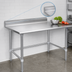 Thumbnail image #4 for John Boos Stallion 144-Inch x 30-Inch Stainless Steel Work Table with 5-Inch Backsplash and Galvanized Base