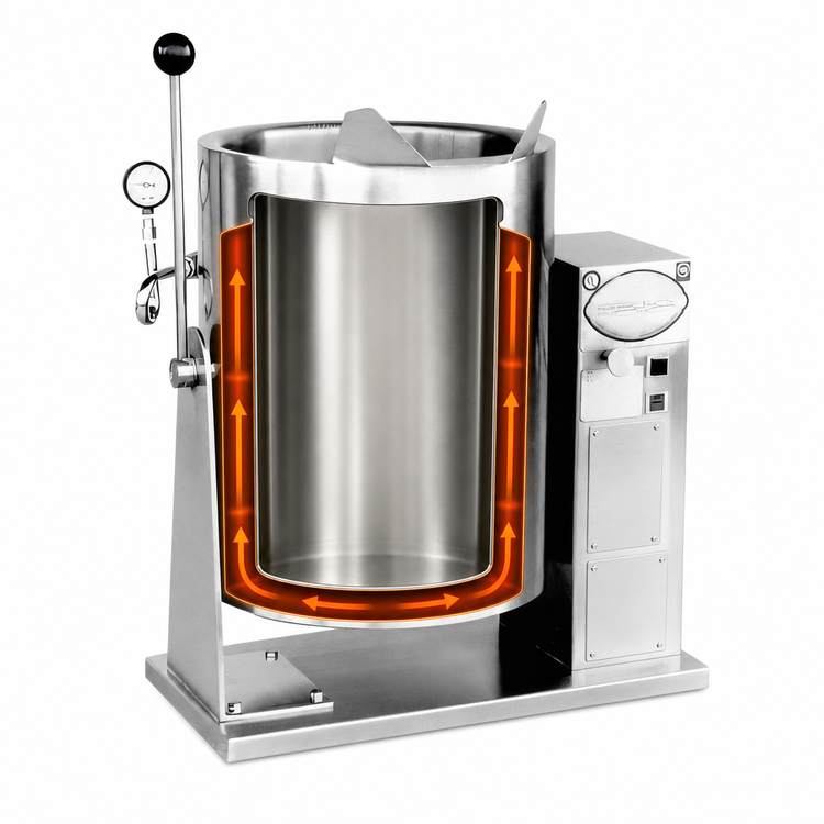 Product image #4 for AccuTemp Edge Series™ 10 Gallon Electric Countertop Tilting Kettle with 316 Stainless Steel Liner