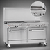 Thumbnail image #4 for Ultimate 60-Inch Gas Restaurant Range with 4 Open Burners, 36-Inch Griddle, Standard Oven, and Cabinet Base