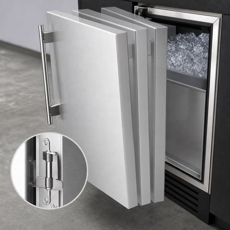 Product image #4 for True Residential 15-Inch ADA Undercounter Full-Size/Dice Clear Ice Machine with 28 lb Storage Bin, Left-Hinged Stainless Solid Door