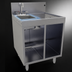 Thumbnail image #4 for Glastender Underbar Wet Waste Sink Cabinet Base with Open Front, 24 x 24 Inch, Left Sink Compartment, Right Drainboard