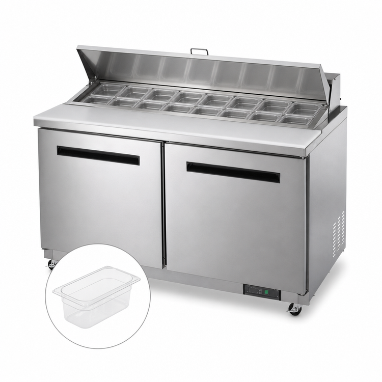 Product image #4 for Arctic Air AMT60R Mega-Top Sandwich/Salad Prep Table, 61-1/4 Inch Wide, Two-Section, Rear-Mounted Refrigeration