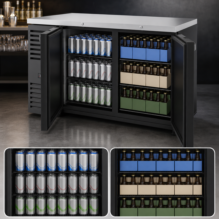 Product image #4 for True Premier Bar TBR52-RI 52-Inch Two-Section Back Bar Cooler with Left-Side Self-Contained Refrigeration