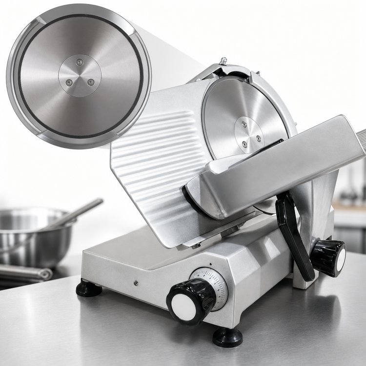 Product image #4 for Trento 12-Inch Manual Gravity Feed Commercial Meat Slicer, Belt-Driven, 1/3 HP, 120V