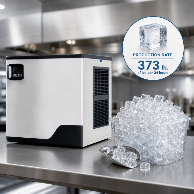 Product image #4 for Maxx Ice MIM360N Modular Full Dice Cube Ice Maker, Air-Cooled, Self-Contained, 373 lb/Day
