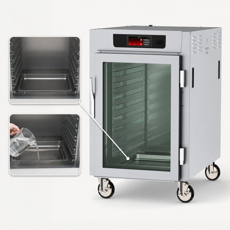 Product image #4 for Metro C5 8 Series Controlled Temperature Heated Holding Cabinet with Double-Pane Tempered Glass Doors, Lip-Load Slides, 8 Pan Capacity, 120V