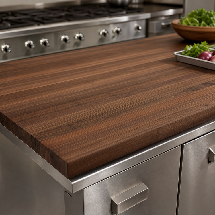 Product image #4 for John Boos Boos Block American Black Walnut Edge Grain Kitchen Countertop, 144 x 27 x 1-1/2 Inches, Penetrating Oil Finish
