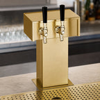 Thumbnail image #4 for Perlick Corporation 4006-2BTF Countertop Glycol-Cooled Tee Draft Beer Tower, 2 Faucets, Tarnish-Free Brass