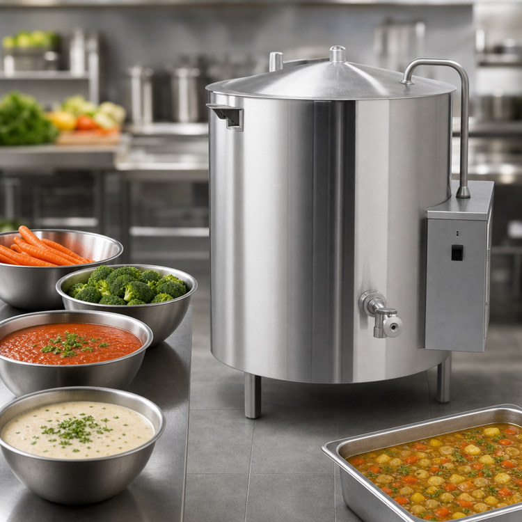Product image #4 for Legion HEC-20 20-Gallon Insulated Self-Contained Electric Steam Kettle, 12 kW, 2/3 Jacketed