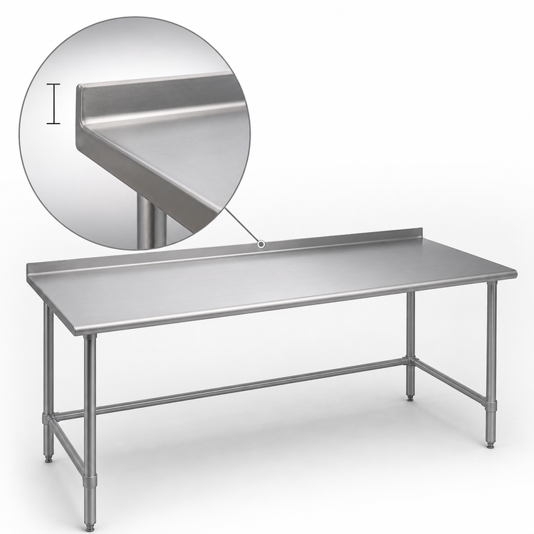 Product image #4 for Eagle Budget Series 84" x 36" 430 Stainless Steel Work Table with 1-1/2" Rear Up-Turn