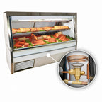 Thumbnail image #4 for Howard-McCray 34N Series R-CMS34N-12-BE-LED 144-Inch Remote Double Duty Red Meat Service Case with LED Lighting, Black Exterior/White Interior