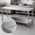 Thumbnail image #4 for Eagle Group Budget Series 144-Inch x 36-Inch 430 Stainless Steel Work Table with 4-1/2-Inch Backsplash and Adjustable Undershelf