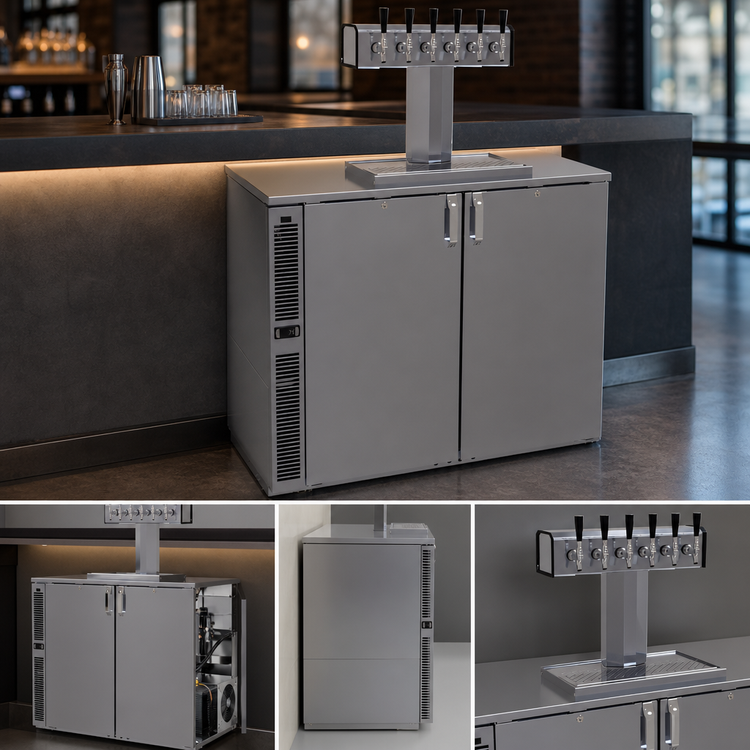 Product image #4 for Glastender C1SB36-DD Draft Dispensing Cooler, One Zone, Side Serviced, Bar Profile, 36-Inch Wide, Two-Section